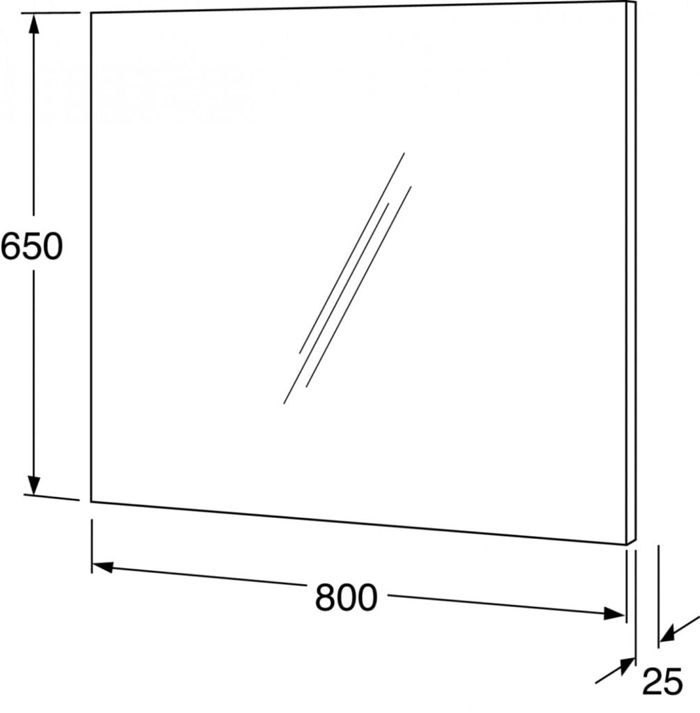 Gustavsberg 80 cm. Spejl inkl. monteringsdele 48