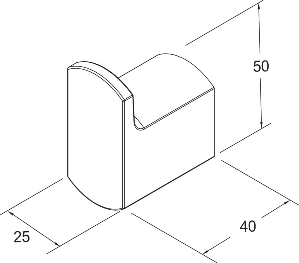 Square Håndklædekrog Matsort 4 cm. 48