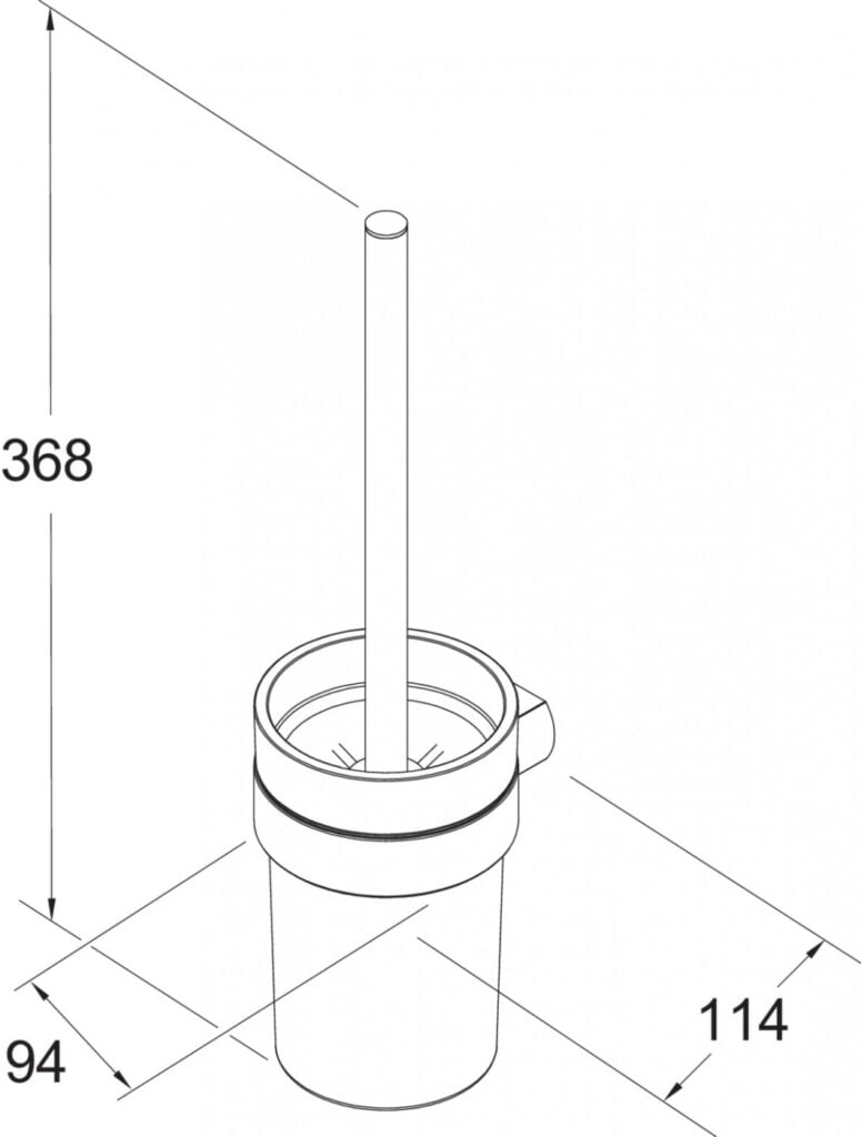 Square Toiletbørste med holder Matsort 49